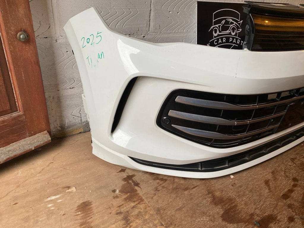 VW Tiguan 2025 Complete Front Bumper In White With Sensors And Wire Genuine