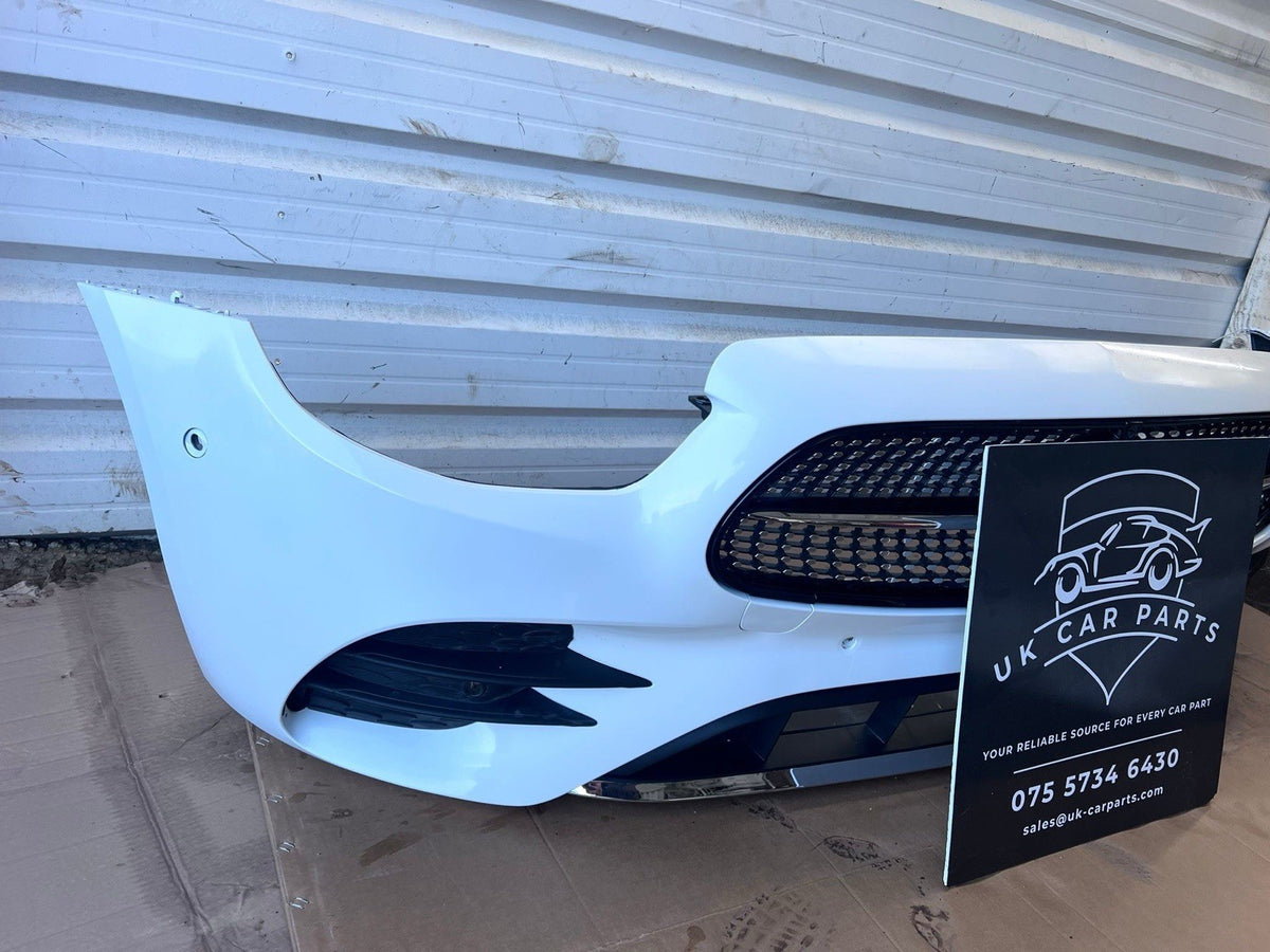 Mercedes-Benz E Class W213 2021-2024 Front Bumper with Grilles / AMG Line White