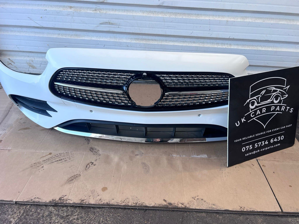 Mercedes-Benz E Class W213 2021-2024 Front Bumper with Grilles / AMG Line White