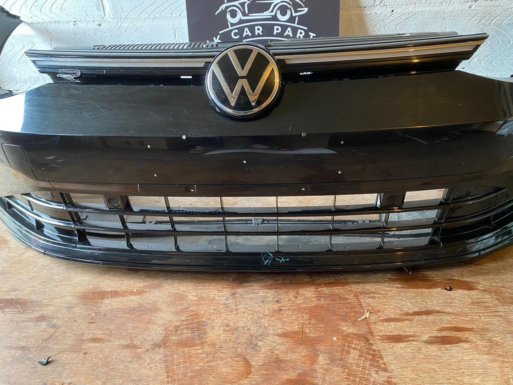 VW Golf R MK8 20-25 Complete Front Bumper In Black With Sensors And Wire
