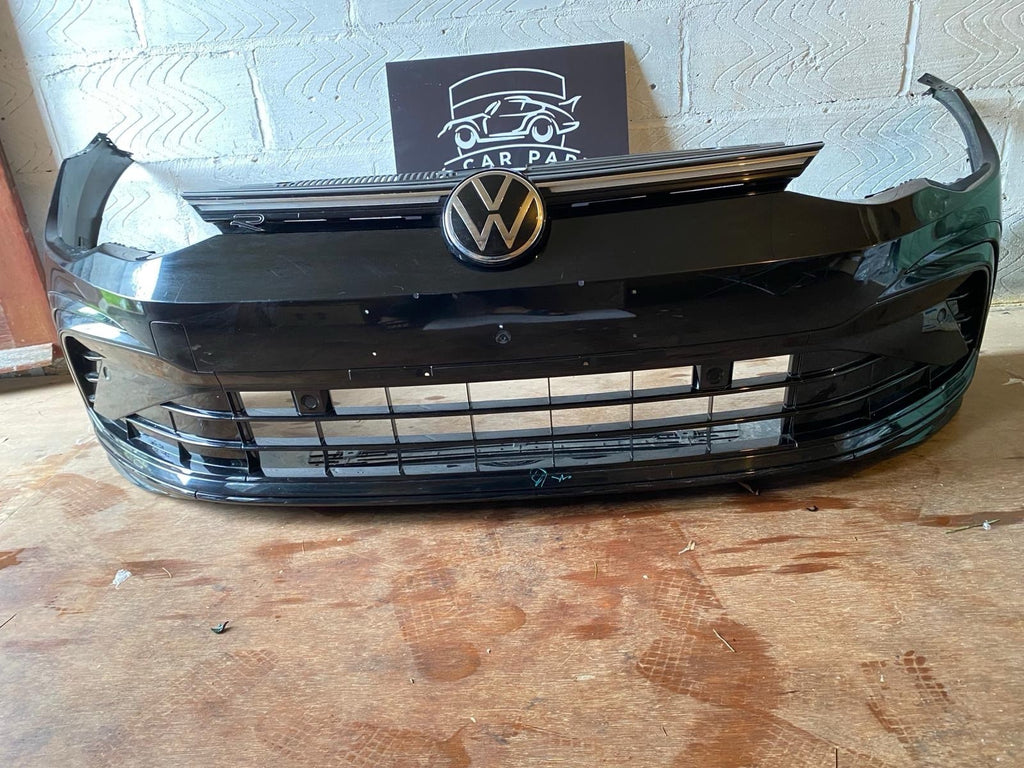 VW Golf R MK8 20-25 Complete Front Bumper In Black With Sensors And Wire