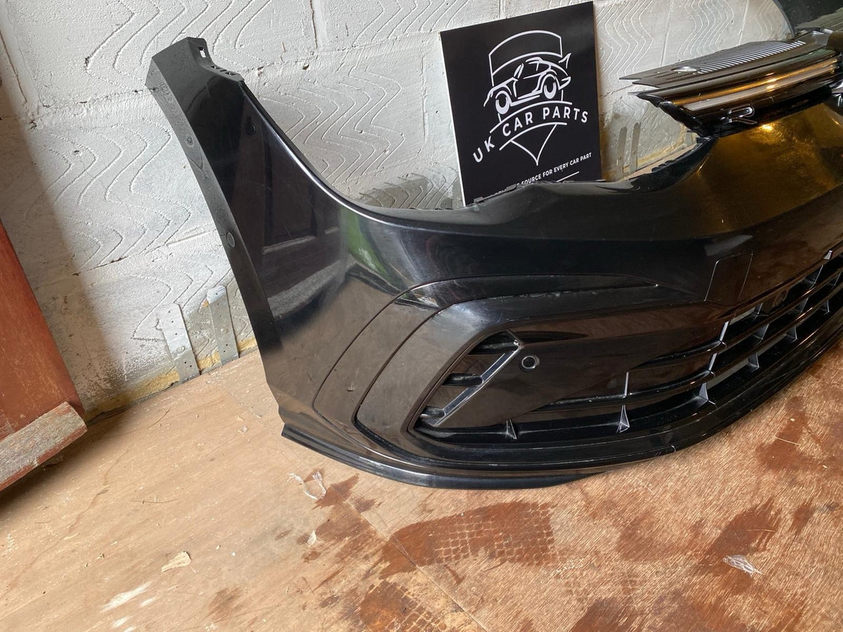 VW Golf R MK8 20-25 Complete Front Bumper In Black With Sensors And Wire