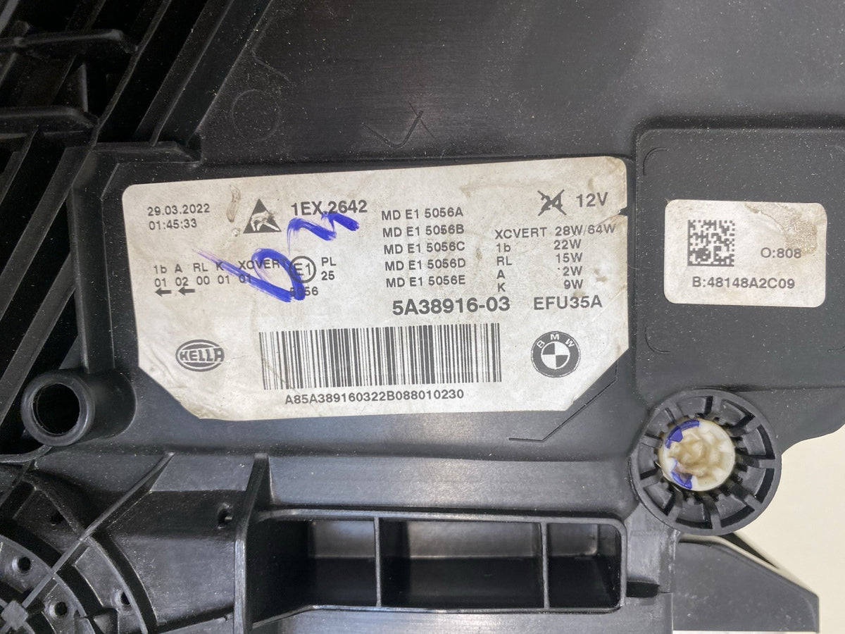 BMW G30 G31 G38 DRIVER SIDE HEADLIGHT LED COMPLETE WITH MODULE 2018-2023 GENUINE